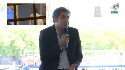 Ángel Haro, presidente del Betis, explica por qué estaban viendo la rueda de prensa del Sevilla