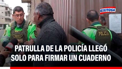 SMP: Patrulla de la policía llegó al paradero inicial de la Línea 36 para firmar un cuaderno y se retiró del lugar