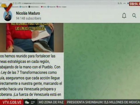 Pdte. Nicolás Maduro: Nos hemos reunido para fortalecer las líneas estratégicas en cada región