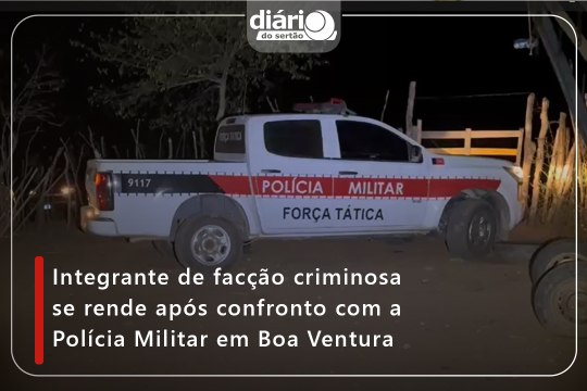 Integrante de facção criminosa se rende após confronto com a Polícia Militar em Boa Ventura