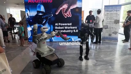 Robots boast athletic skills at the first International Humanoid Olympiad in an ancient Greek city