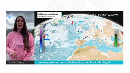 Uma tempestade transoceânica vai trazer chuva a Portugal