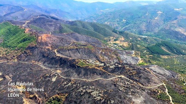 El daño de los incendios de Castilla y León visto desde el aire