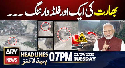 India issues another flood warning to Pakistan || ARY News 7 PM Headlines || 2nd Sept 2025
