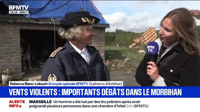 Vents violents: les sinistrés sont complètement sidérés par ce phénomène rare et imprévisible , confie Claire Lietard, sous-préfète de Pontivy-Ploëmel (Morbihan)