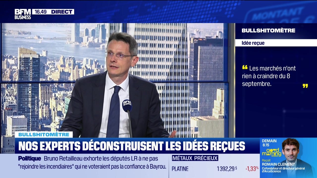 Bullshitomètre : "Les marchés n'ont rien à craindre du 8 septembre" - FAUX répond François Monnier - 02/09