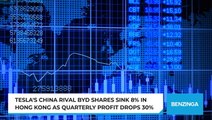Tesla's China Rival BYD Shares Sink 8% In Hong Kong As Quarterly Profit Drops 30%
