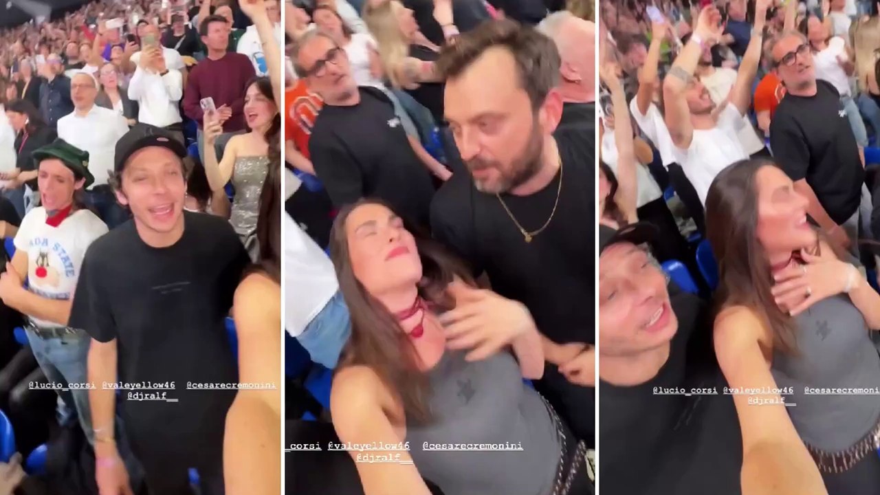 Valentino Rossi, Cesare Cremonini e Lucio Corsi: lo "strano trio" scatenato per Jovanotti