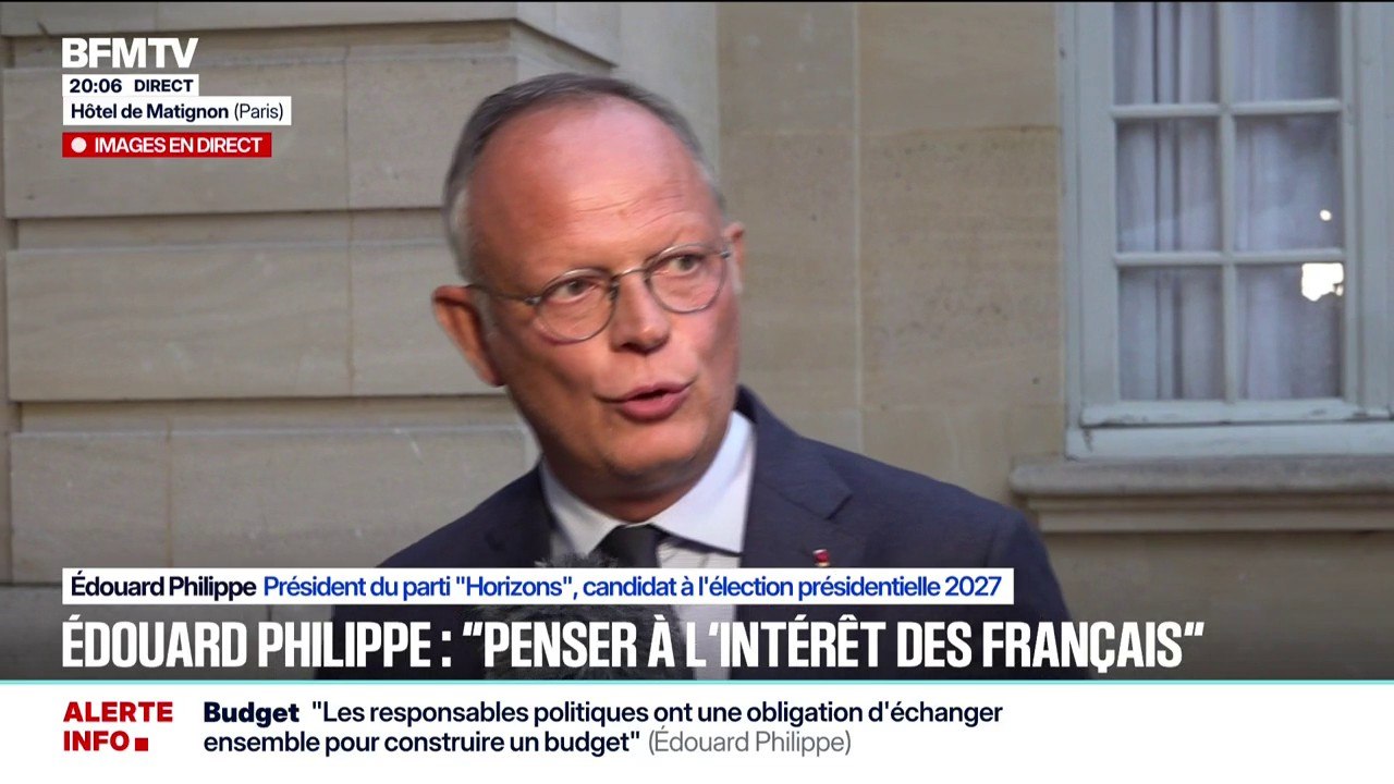 Consultations avec François Bayrou: "Je pense que nous devons remettre de l'ordre dans nos comptes", affirme Édouard Philippe, président du parti Horizons