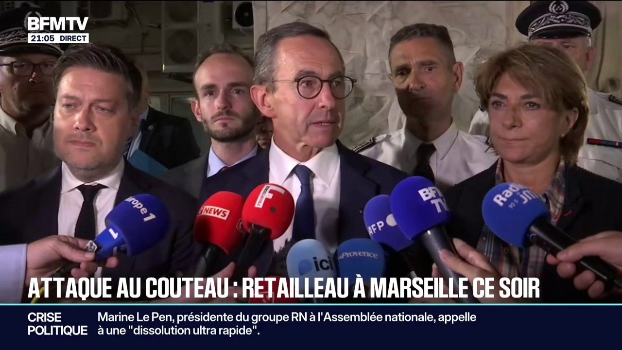 Attaque au couteau à Marseille: "L'individu, sans doute, voulait terminer son périple meurtrier en mourant", affirme le ministre de l'Intérieur, Bruno Retailleau