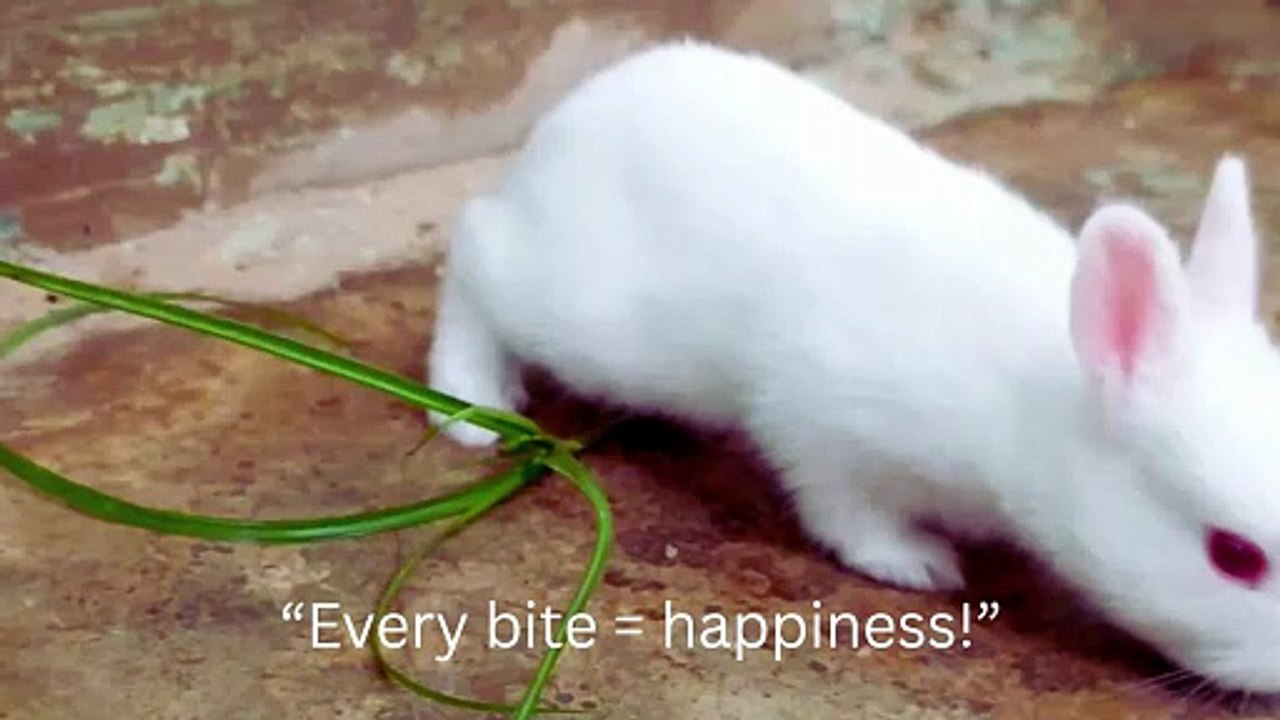 Cute Rabbit Eating Greens – Funny Bunny Video”