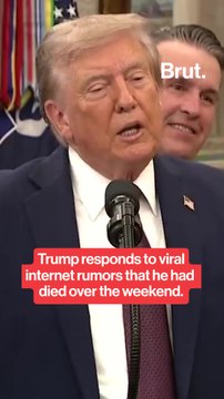Trump responds to weekend rumors falsely claiming he had died.