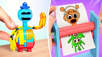 Lego Doey The Doughman And Paper SPRUNKI 💚 *Best Lego And Paper DIY's*