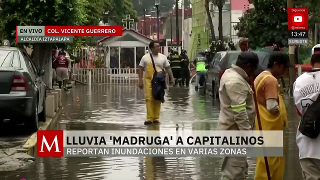 Intensas lluvias provocan fuertes inundaciones en Iztapalapa