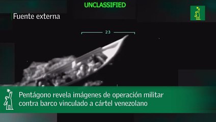 Pentágono revela imágenes de operación militar contra barco vinculado a cártel venezolano