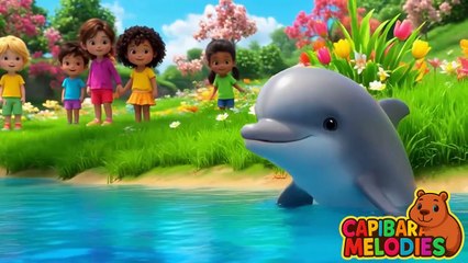 Χαρούμενο δελφίνι 🐬 Τραγούδι για παιδιά 🎵