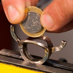 Unique ring made out of coins and a tea mug 💍