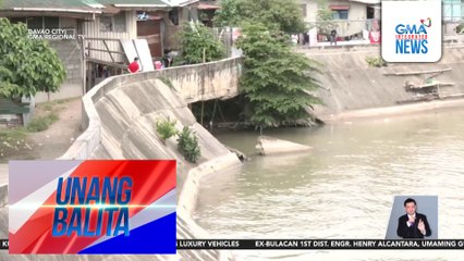 Hindi nasementuhang bahagi ng gumuhong dike sa Davao River, inirereklamo ng mga residente | Unang Balita
