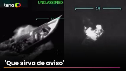 Trump divulga imagens de ataque dos EUA contra embarcação da Venezuela: 'Que sirva de aviso