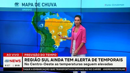 Sul segue com temporais e Centro-Oeste com calor | Previsão do Tempo