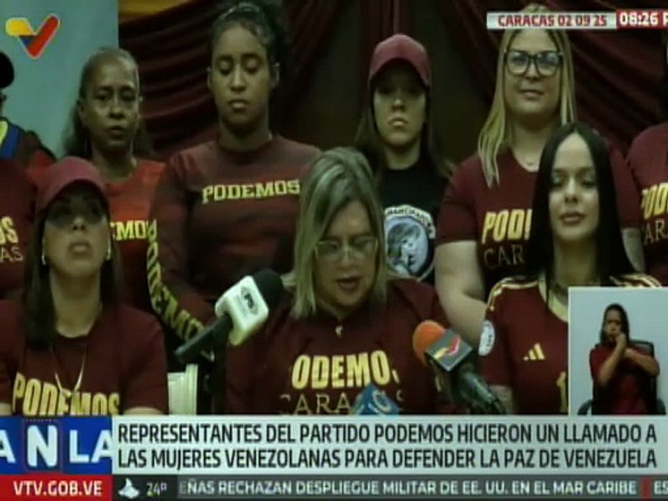 Partido Podemos invita a las mujeres venezolanas a alistarse en defensa de la nación