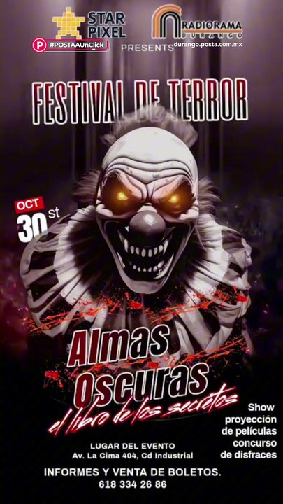 👻 ¡Llega por primera vez el Festival del Terror! Cine, disfraces y experiencias que te harán vivir el miedo en Durango 🎃