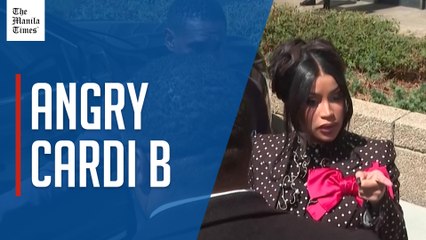 Cardi B angered by pregnancy question outside Los Angeles court