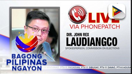 Panayam kay spokesperson ng  Commission on Elections, Dir. John Rex Laudiangco ukol sa pag amyenda sa party list loan update sa nalalapit Bangsamoro monumental elections