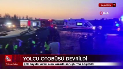 Şanlıurfa'da yolcu otobüsü devrildi