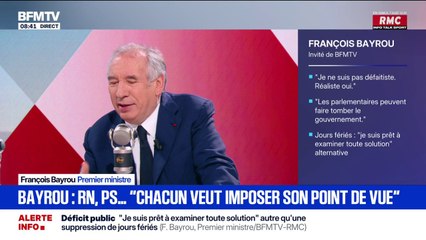 François Bayrou "pense qu'il est possible" que les Socialistes ne votent pas contre lui