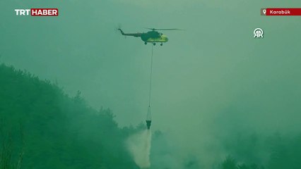 Kastamonu-Karabük sınırındaki yangınlara müdahale sürüyor