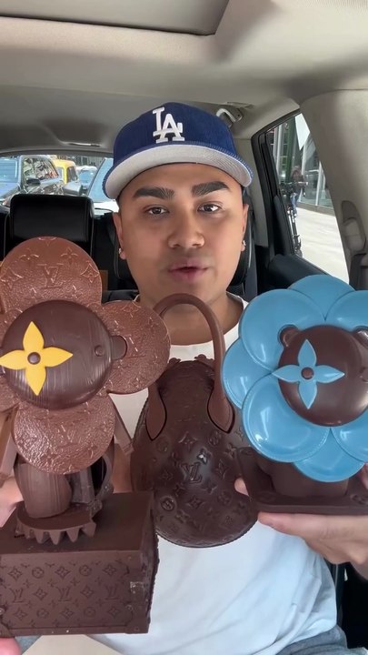eating LV chocolates