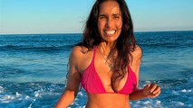 Padma Lakshmi turns 55 and surprises fans with a dive in a hot pink look
