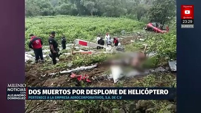 Helicóptero se desploma en Estado de México y deja al menos dos muertos