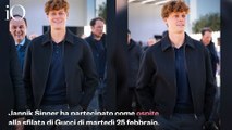 Jannik Sinner alla Milano Fashion Week: il look casual chic firmato Gucci