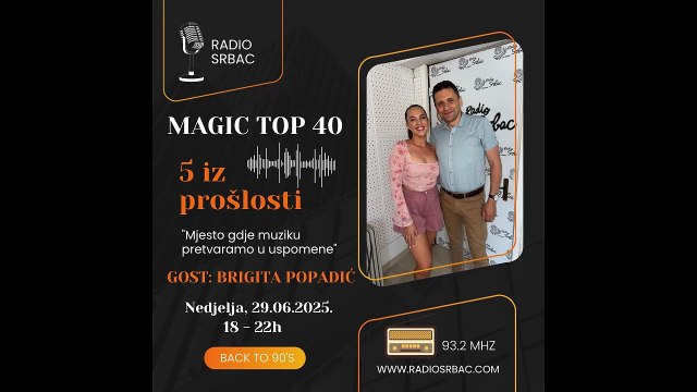 BRIGITA POPADIĆ | MAGIC TOP 40 | Rubrika 5 iz prošlosti | 29.06.2025.