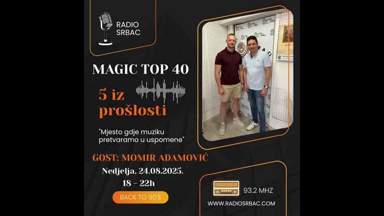 MOMIR ADAMOVIĆ | MAGIC TOP 40 | Rubrika "5 iz prošlosti" | 24.08.2025.