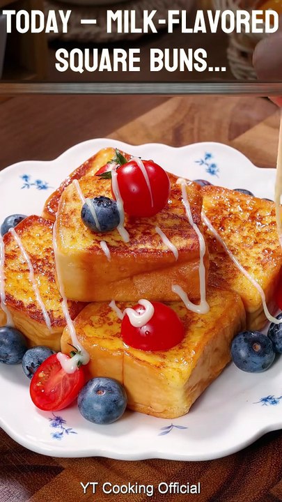 Soft & Fluffy Milk-Flavored Square Buns 🥛🍞  Easy Bakery-Style Recipe #shorts #recipe #food