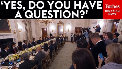 Trump Takes Questions From Reporters At White House Dinner With Top Big Tech CEOs