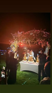 Marcel Desailly au mariage de son filleul Dylan Deschamps avec Mathilde à Nice. Vidéo publiée par Marcel Desailly sur son compte Instagram le 2 septembre 2025.
