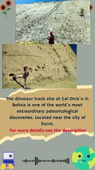 Dinosaur tracks location at Cal Orck'o in Bolivia