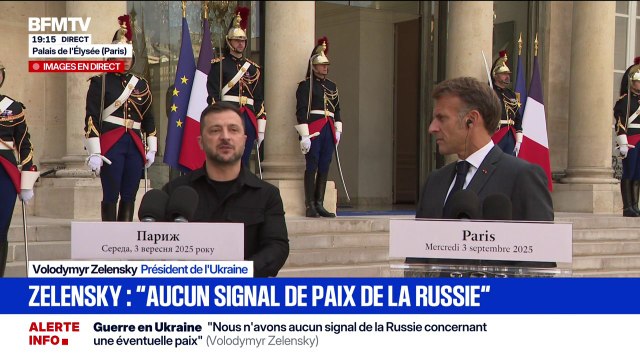 Volodymyr Zelensky reçu à l'Élysée par Emmanuel Macron: Aucun signal de paix de la Russie , déplore le président ukrainien