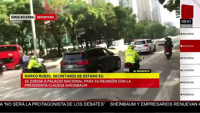 Marco Rubio llega a Palacio Nacional para reunión con Sheinbaum