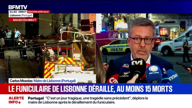 Funiculaire de Lisbonne: C'est un jour tragique, une tragédie sans précédent , déplore Carlos Moedas, le maire de la capitale portugaise