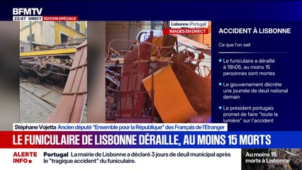 Accident à Lisbonne: "Le funiculaire transportait 43 personnes", indique Vincent Barros, journaliste