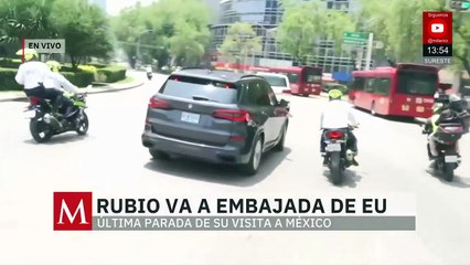 Marco Rubio llega a la embajada de EU, última escala de su visita a México