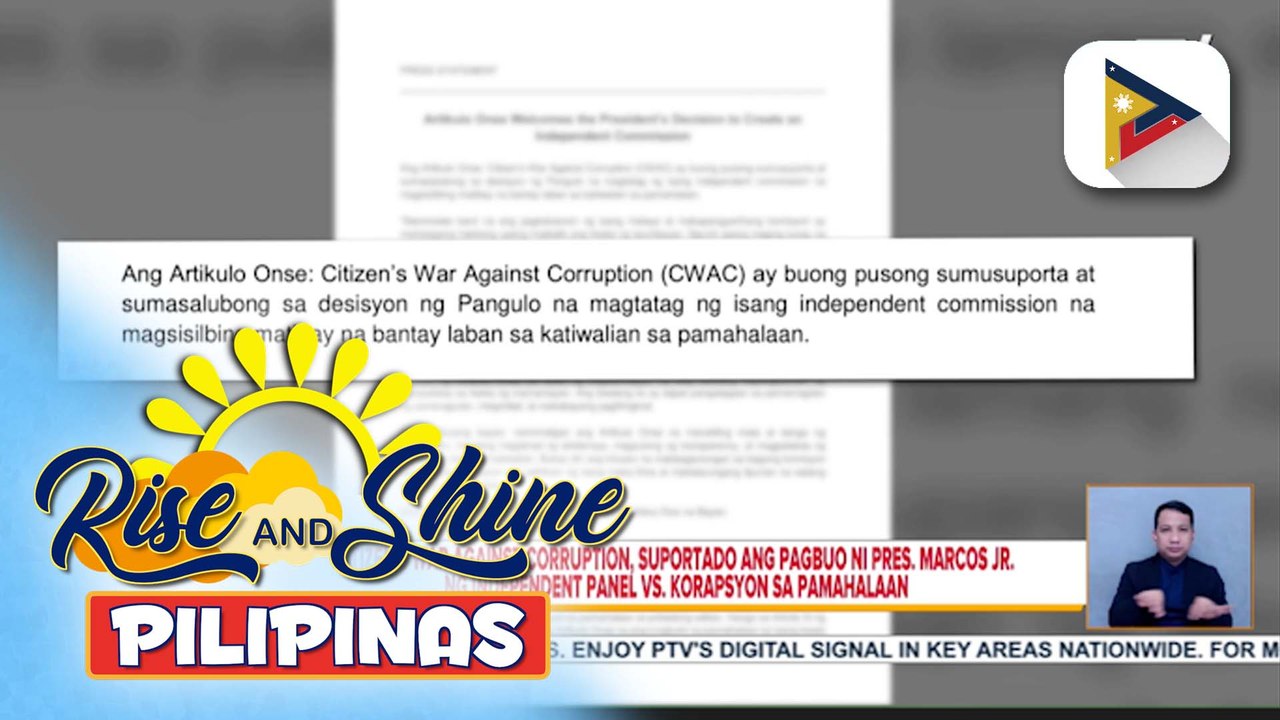 Citizen's War Against Corruption, suportado ang pagbuo ni PBBM ng independent panel vs. korapsyon sa pamahalaan