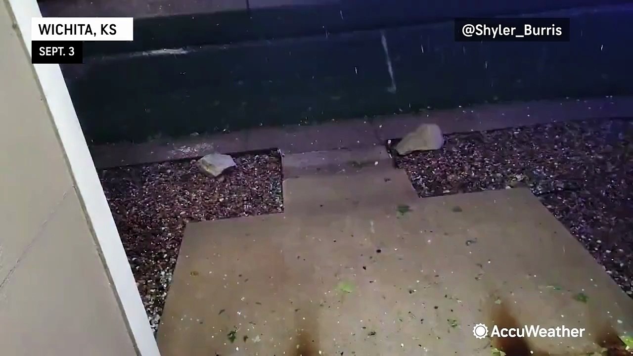 Intense hail pummels central Kansas