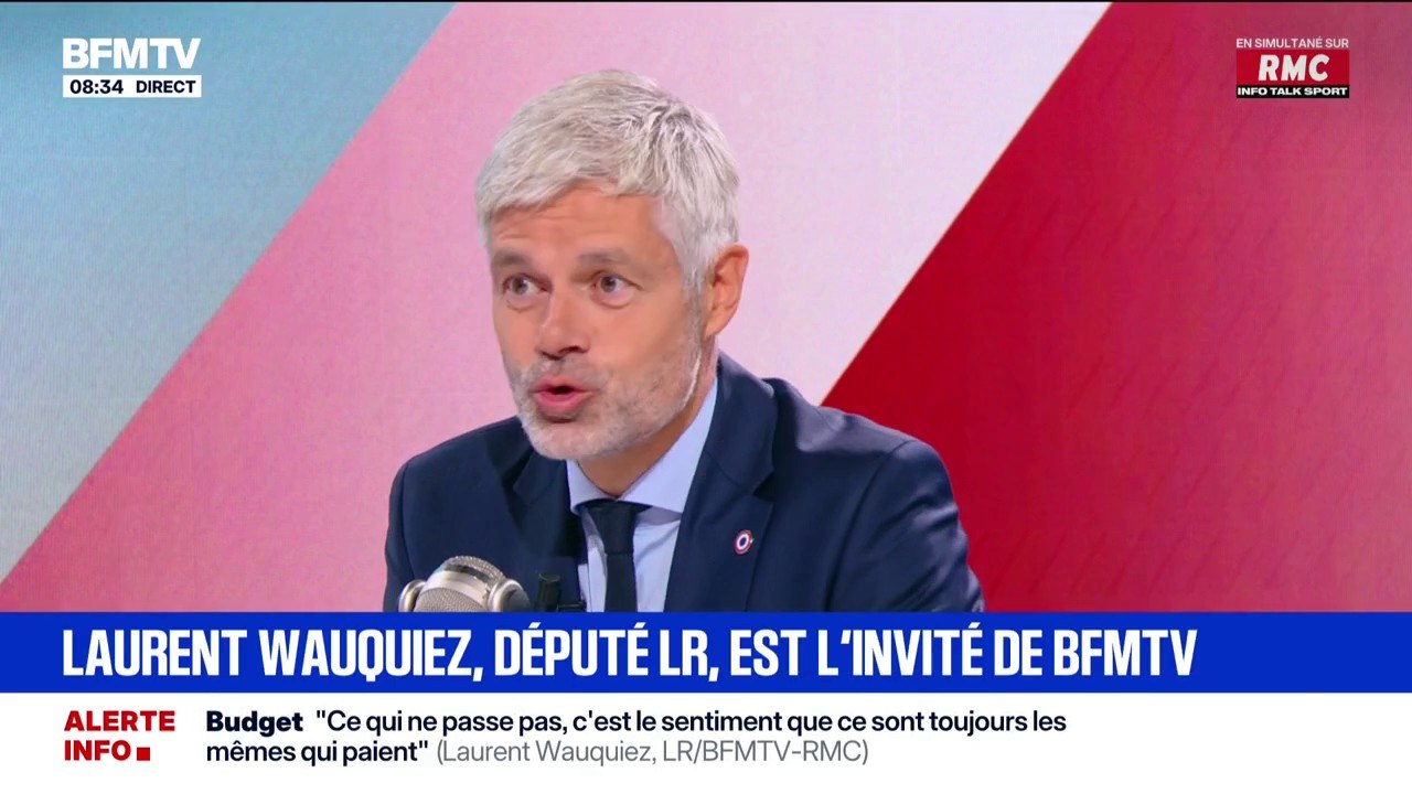 Budget: Laurent Wauquiez (LR) propose "de fusionner toutes les aides sociales, dans une seule aide sociale plafonnée à 70% du Smic"