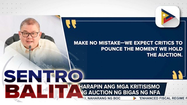 D.A., handang harapin ang mga kritisismo sa nakatakdang auction ng bigas ng NFA